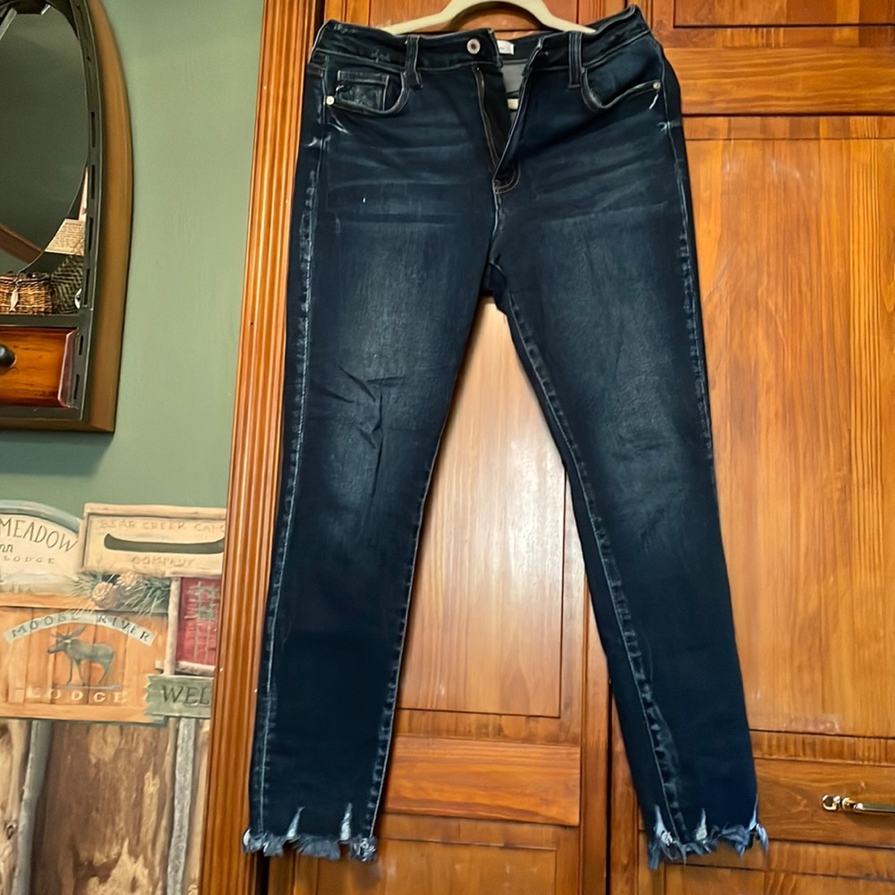 Kancan straight leg raw hem
